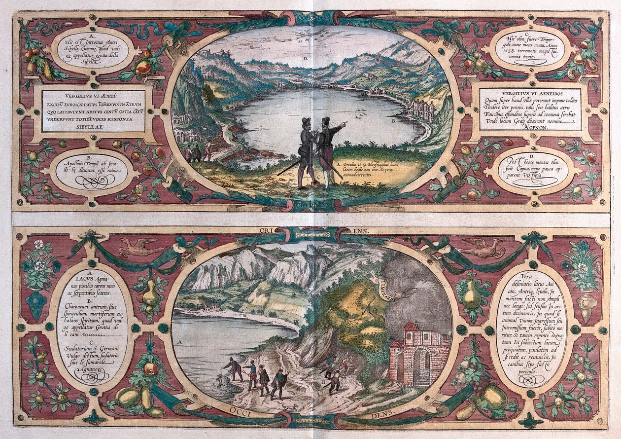 See von Agnano und die Hundegrotte, Italien (Gravur) von Franz Hogenberg