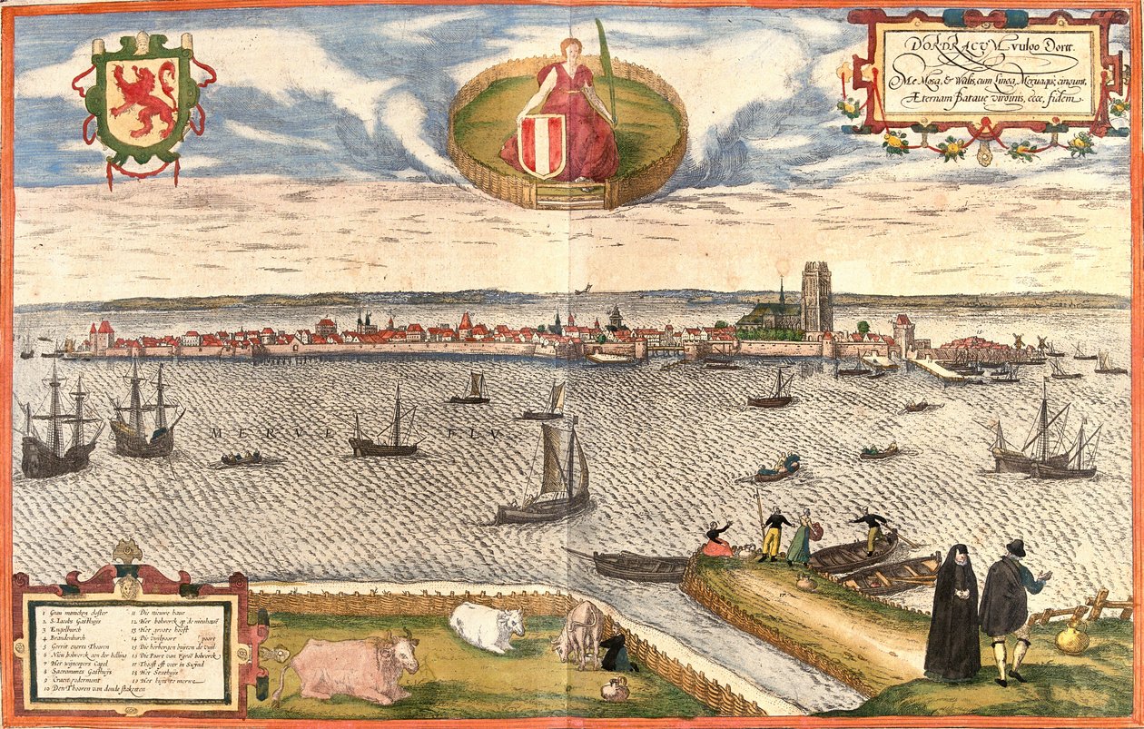 Ansicht von Dordrecht, Niederlande von Franz Hogenberg