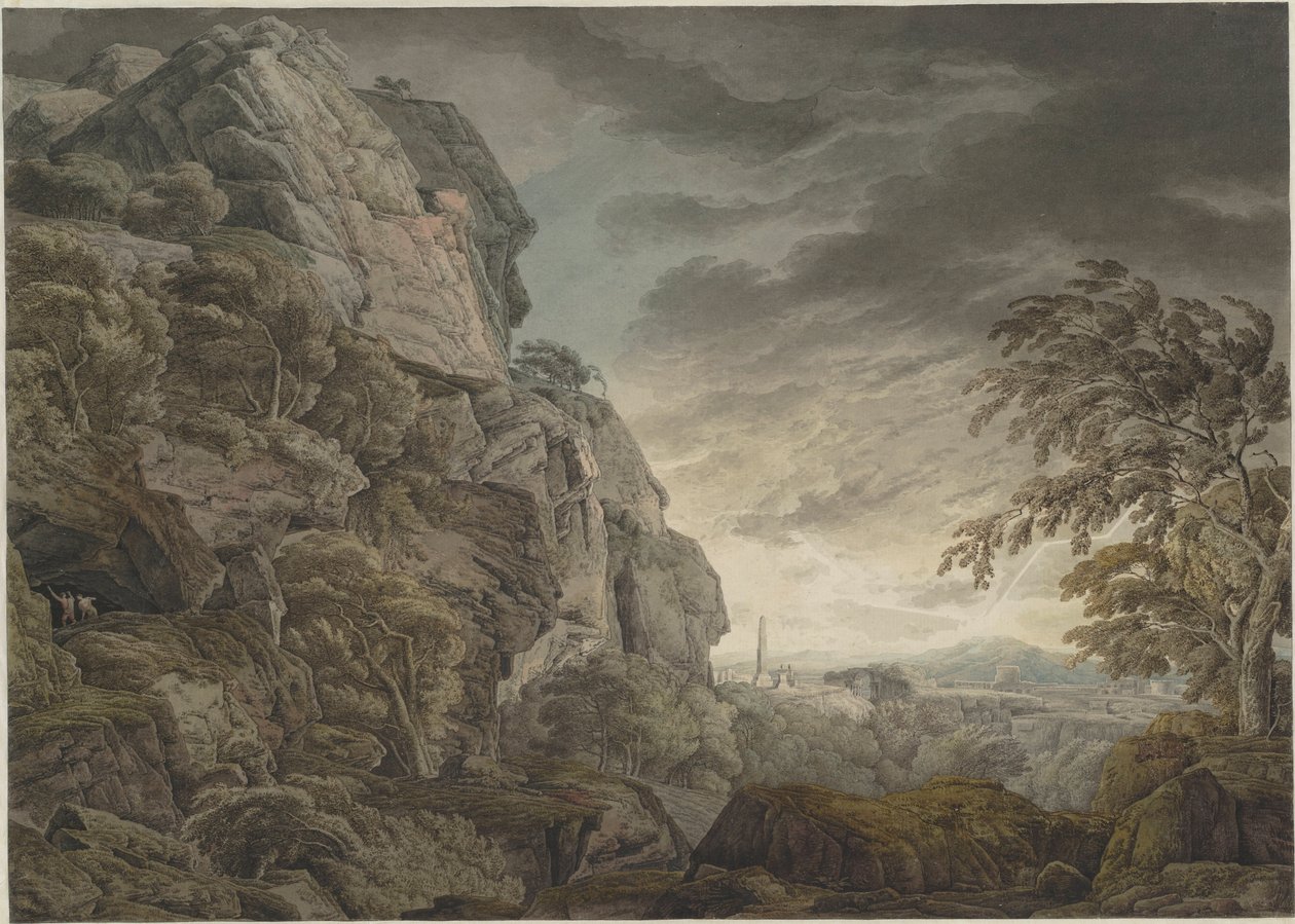 Heroische Landschaft im Gewitter, c. 1790 von Franz Innocenz Josef Kobell