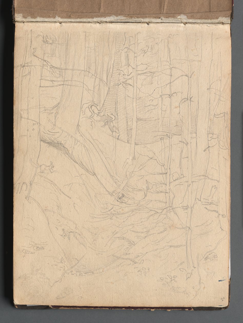 Album mit Ansichten von Rom und Umgebung, Landschaftsstudien, Seite 01a: Römische Landschaft von Franz Johann Heinrich Nadorp