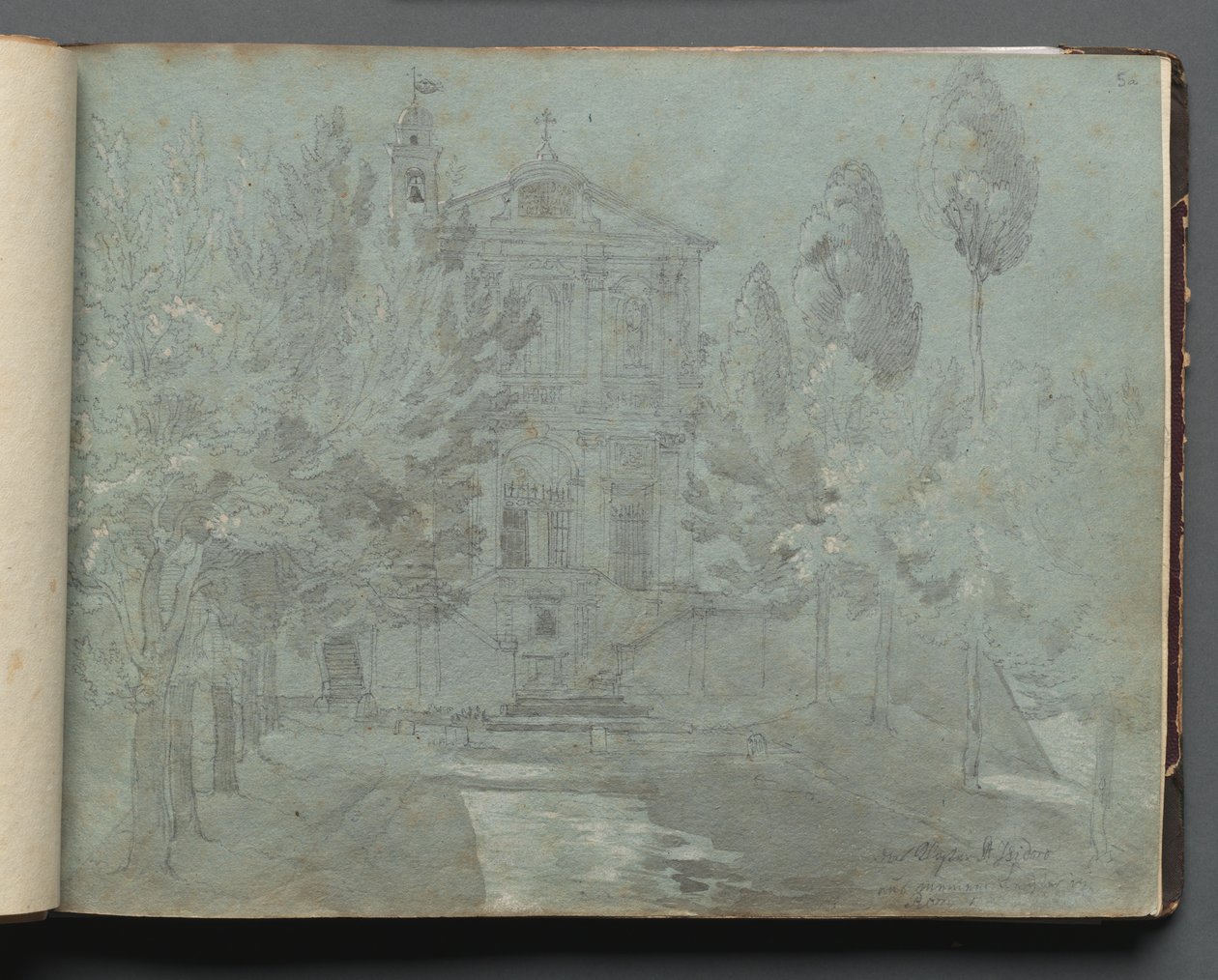 Album mit Ansichten von Rom und Umgebung, Landschaftsstudien, Seite 05a: Saint Isidoro von Franz Johann Heinrich Nadorp