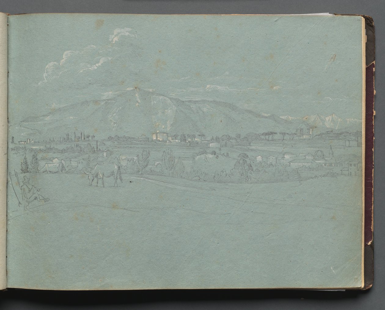 Album mit Ansichten von Rom und Umgebung, Landschaftsstudien, Seite 10a: Römische Landschaft von Franz Johann Heinrich Nadorp