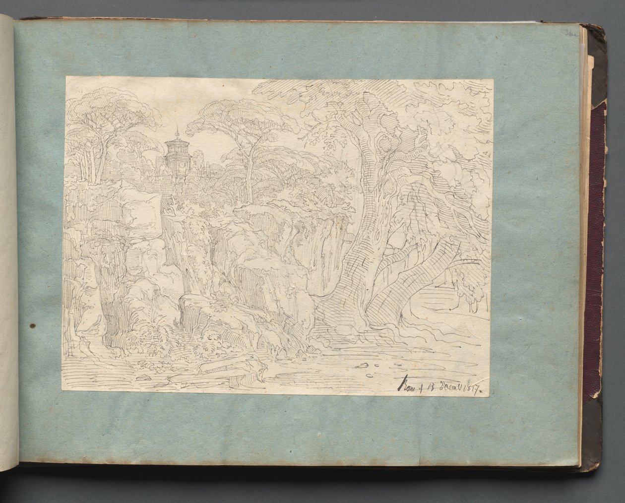 Album mit Ansichten von Rom und Umgebung, Landschaftsstudien, Seite 36a: Römische Ansicht von Franz Johann Heinrich Nadorp