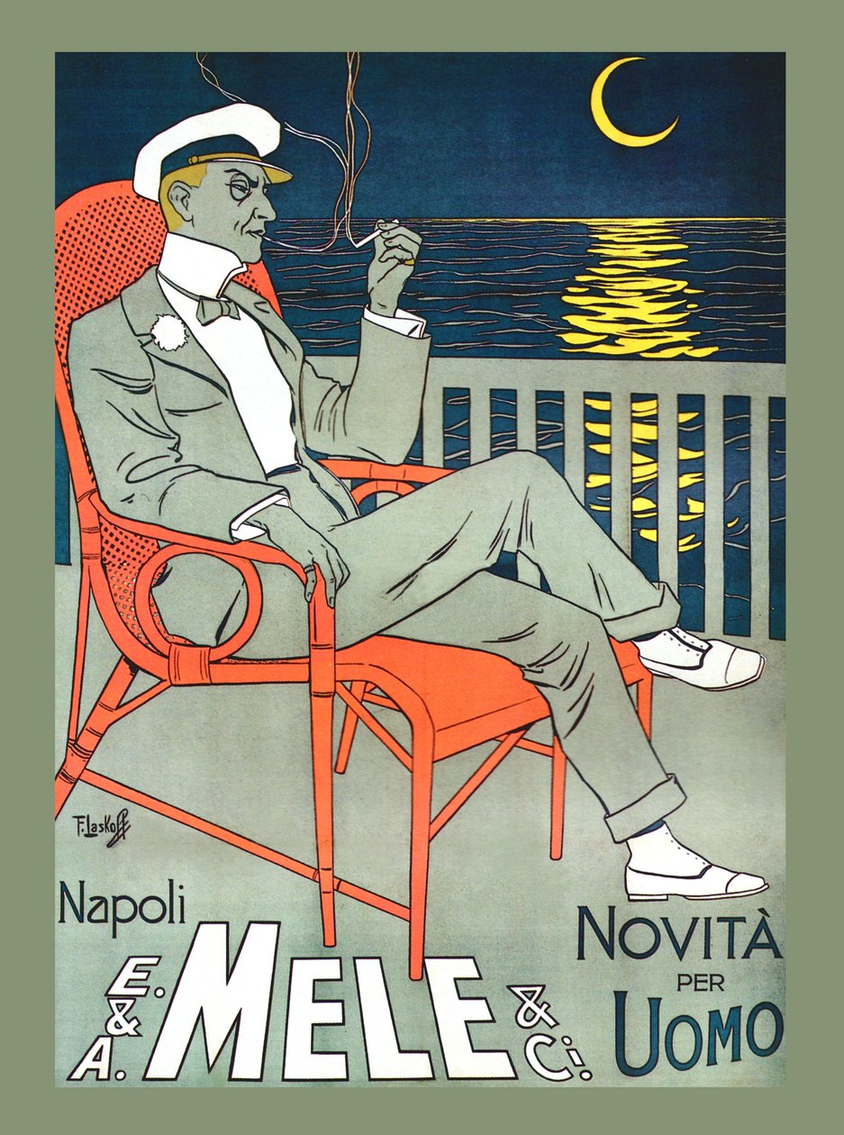 Entspannt in Mele-Mode & unter einem Halbmond, Anfang der 1900er Jahre (Poster) von Franz Laskoff