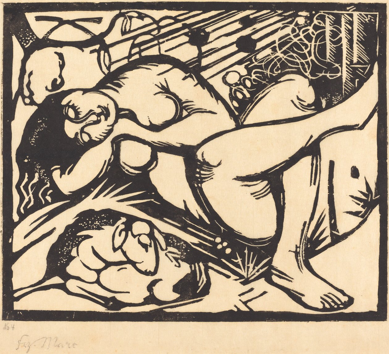Schlafende Hirtin, 1912 von Franz Marc
