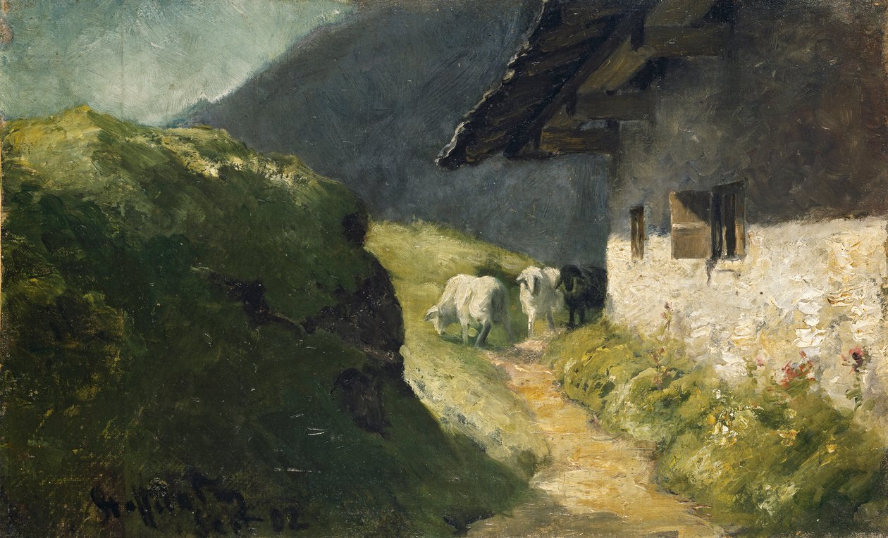 Staffelalm (II) mit Schafen von Franz Marc