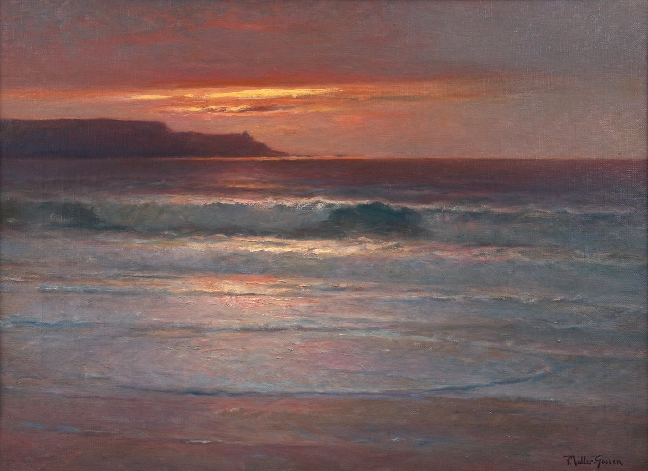 Letzte Sommerstrahlen auf der Brandung, ca. 1890-1900 von Franz Muller Gossen