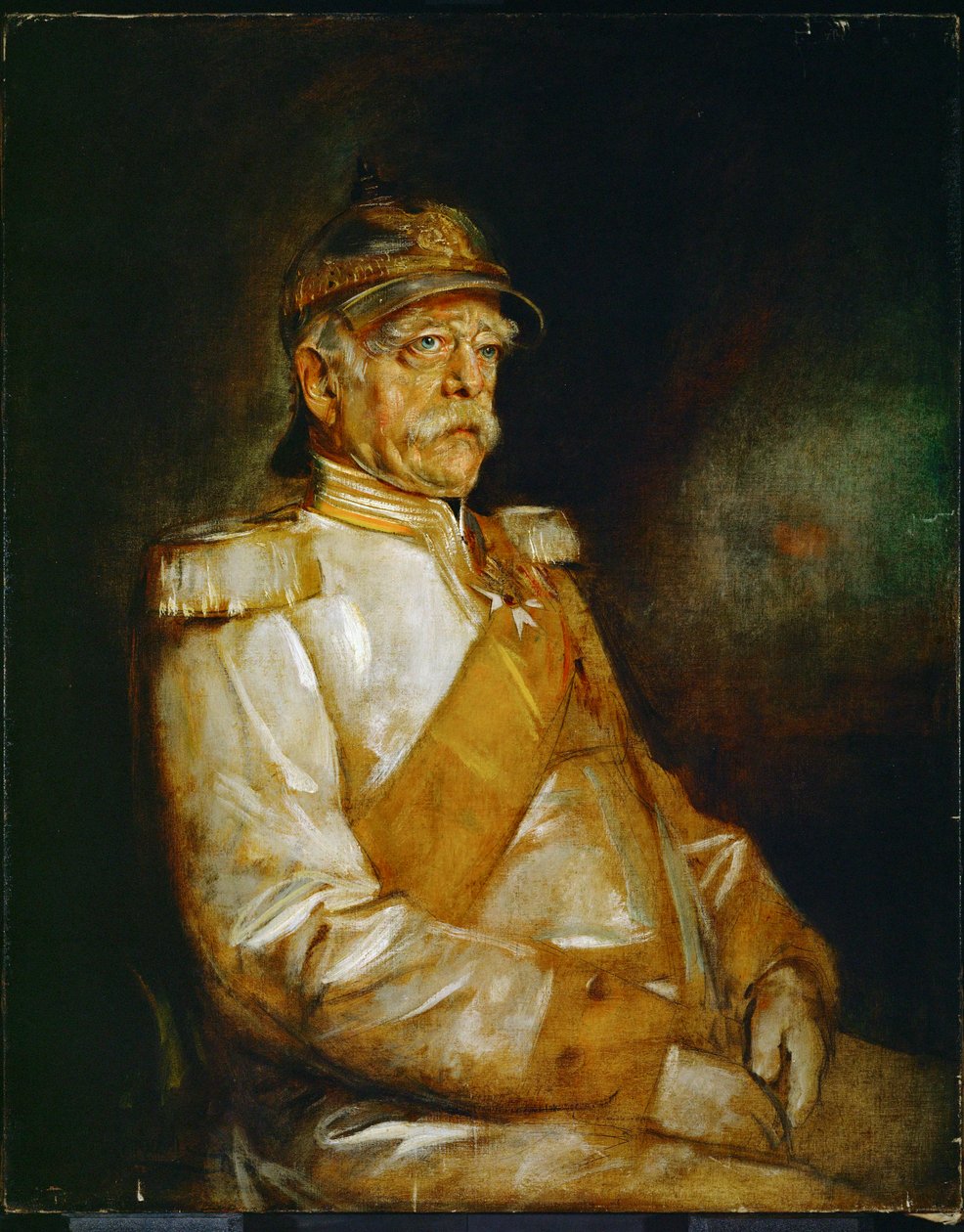 Prinz Otto von Bismarck in Uniform mit preußischem Helm von Franz Seraph von Lenbach