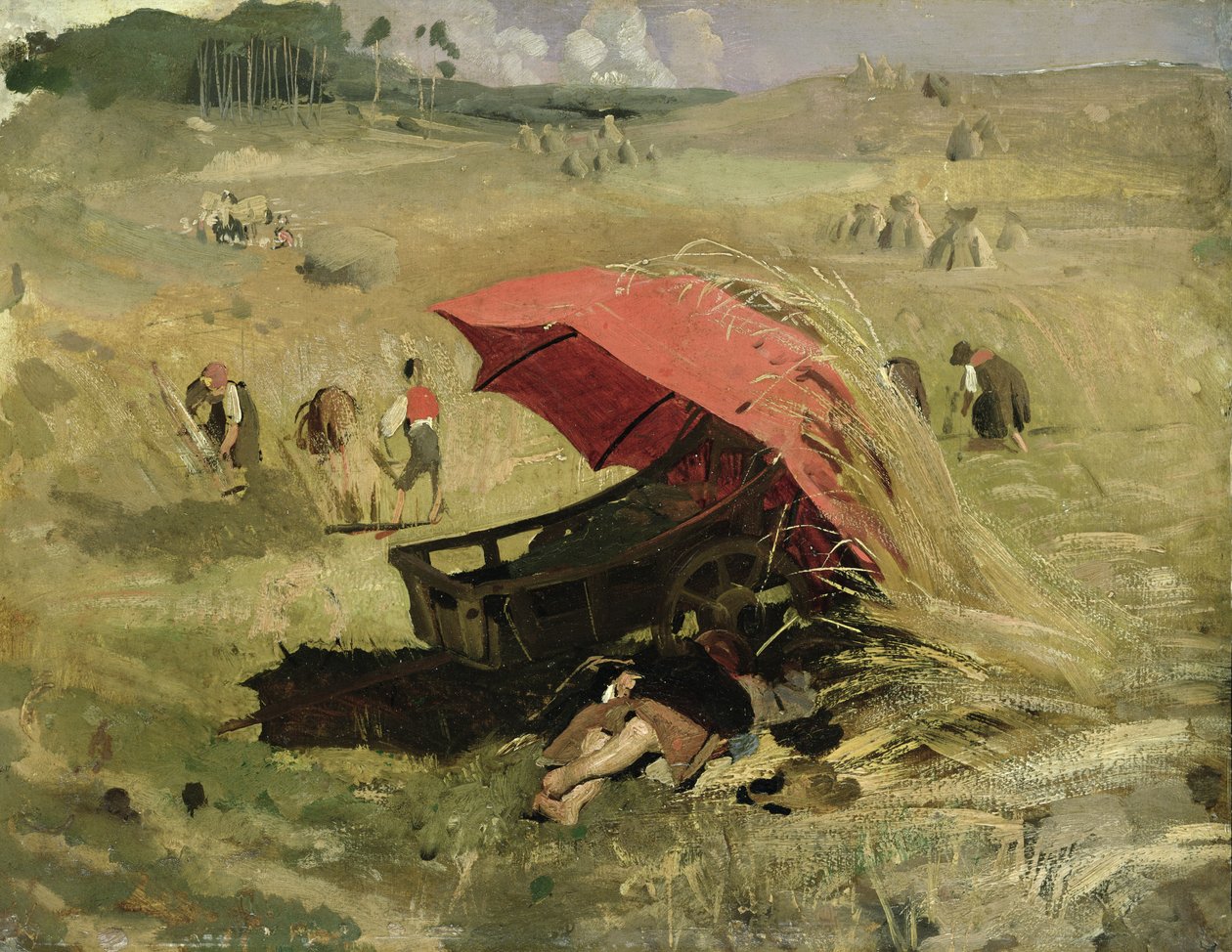 Der rote Sonnenschirm, ca. 1860 von Franz Seraph von Lenbach