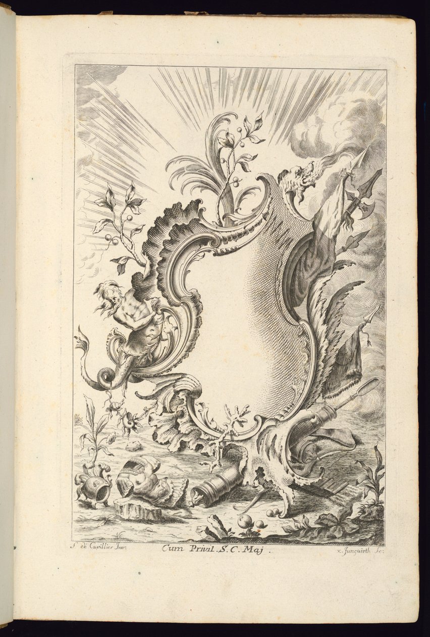 Kartusche mit Drachen, Buch der Kartuschen für verschiedene Verwendungen von Franz Xaver Andreas Jungwierth