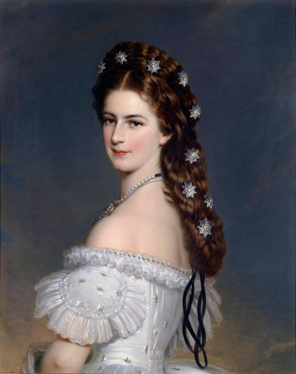 Porträt von Elisabeth von Wittelsbach (1837-1898), Kaiserin von Österreich und Königin von Ungarn von Franz Xaver Winterhalter