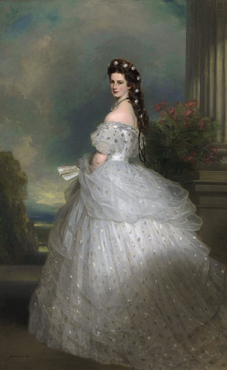Kaiserin Elisabeth von Österreich im höfischen Galakleid mit Diamantsternen von Franz Xaver Winterhalter