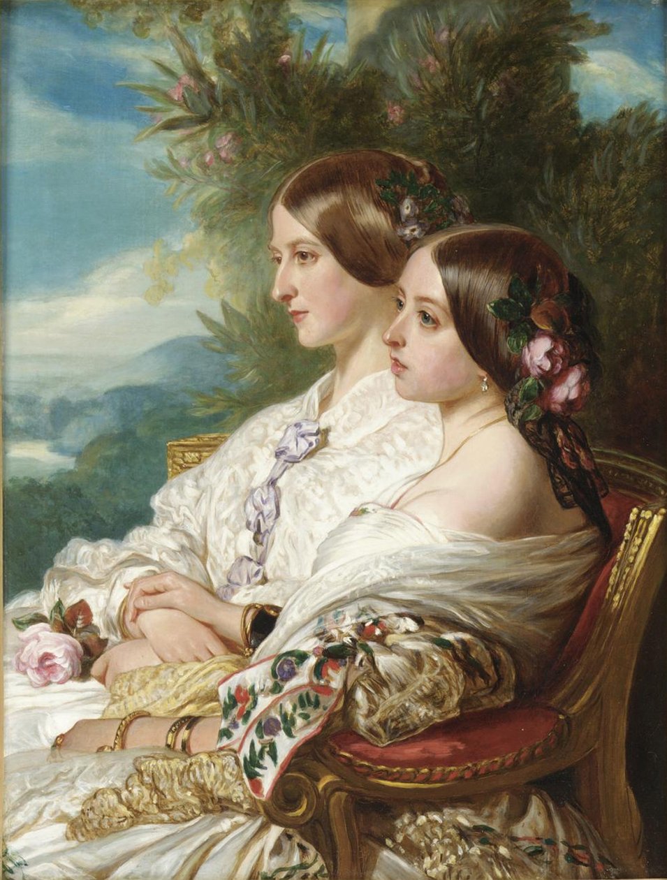 Königin Victoria und ihre Cousine, die Herzogin von Nemours, 1852 von Franz Xaver Winterhalter