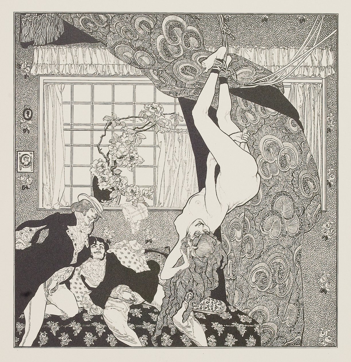 Illustration für die Geschichten am Frisiertisch von Choisy Le Conin von Franz von Bayros