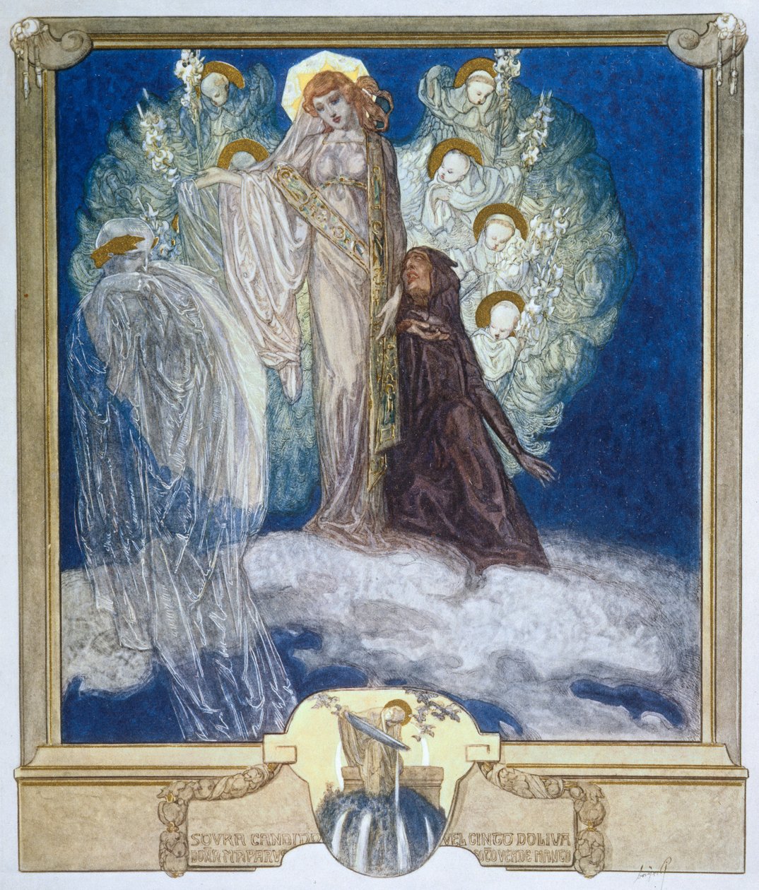 Illustration aus Dantes Göttlicher Komödie, Fegefeuer, Gesang XXX, 1921 von Franz von Bayros
