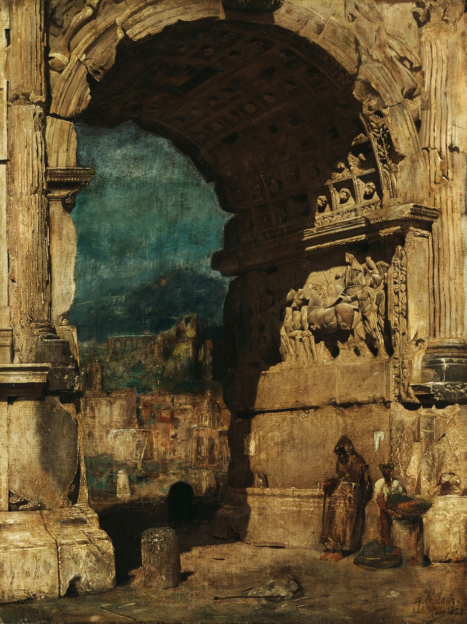 Studie zu dem Gemälde Der Titusbogen in Rom von Franz von Lenbach