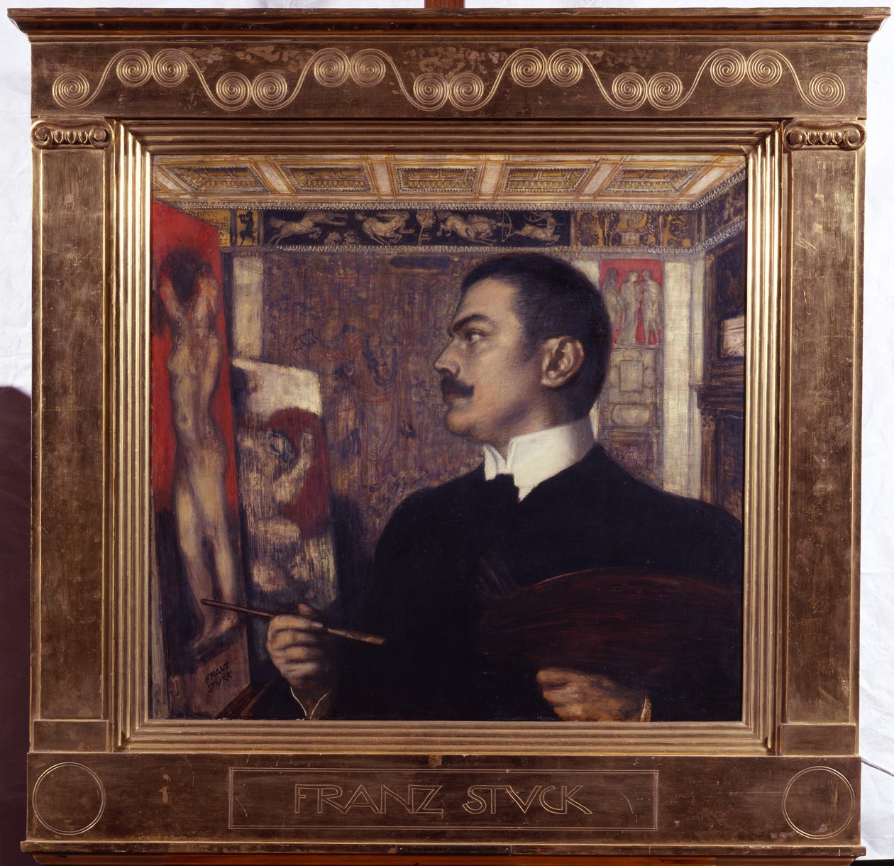 Selbstbildnis an der Staffelei von Franz von Stuck