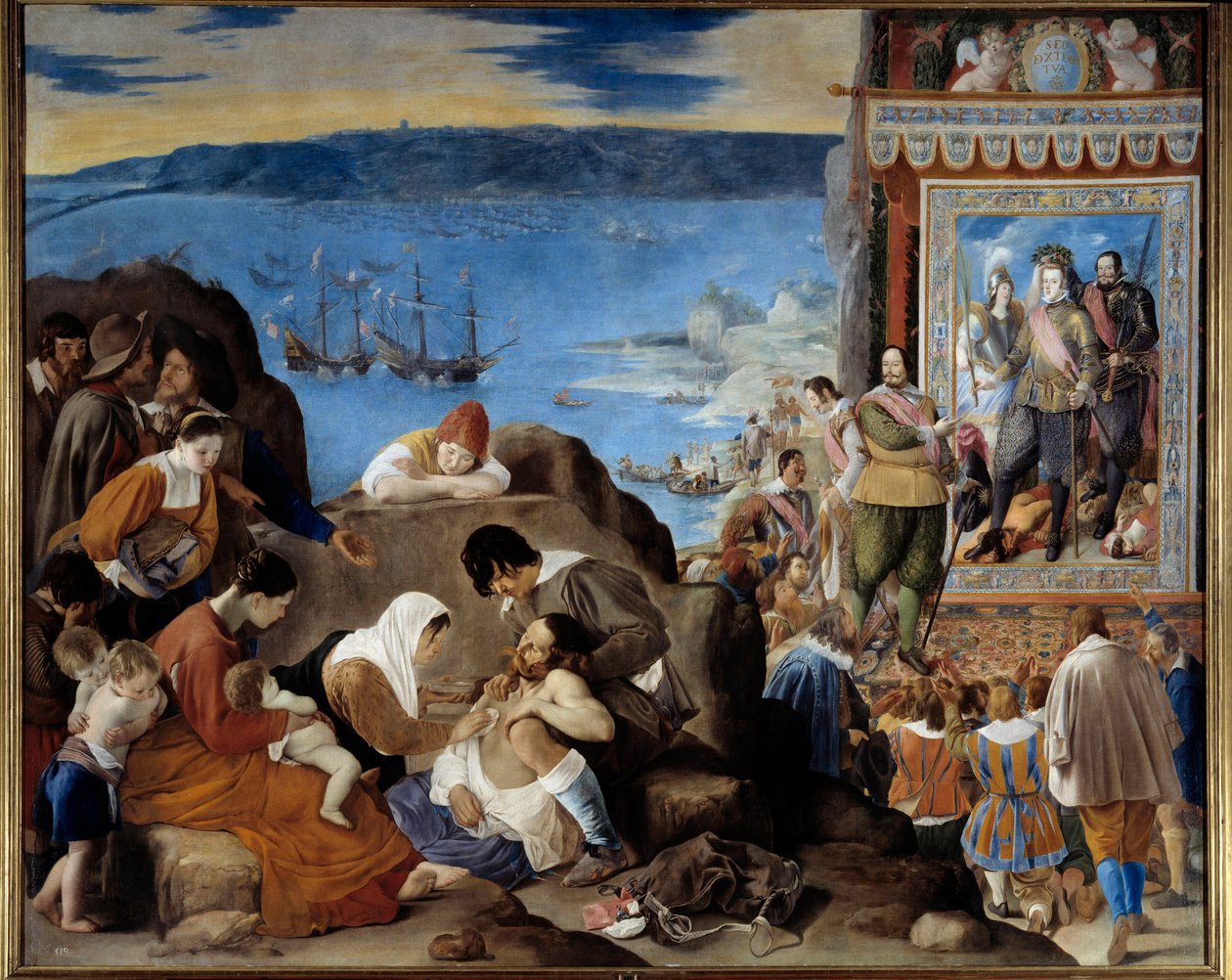 Allegorie der Eroberung von Salvador de Bahia (Brasilien) durch eine portugiesische, spanische und indianische Armee unter dem Kommando von Fadrique Alvarez de Toledo y Mendoza (1580-1634) am 1. Mai 1625 von Fray Juan Batista Maino or Mayno
