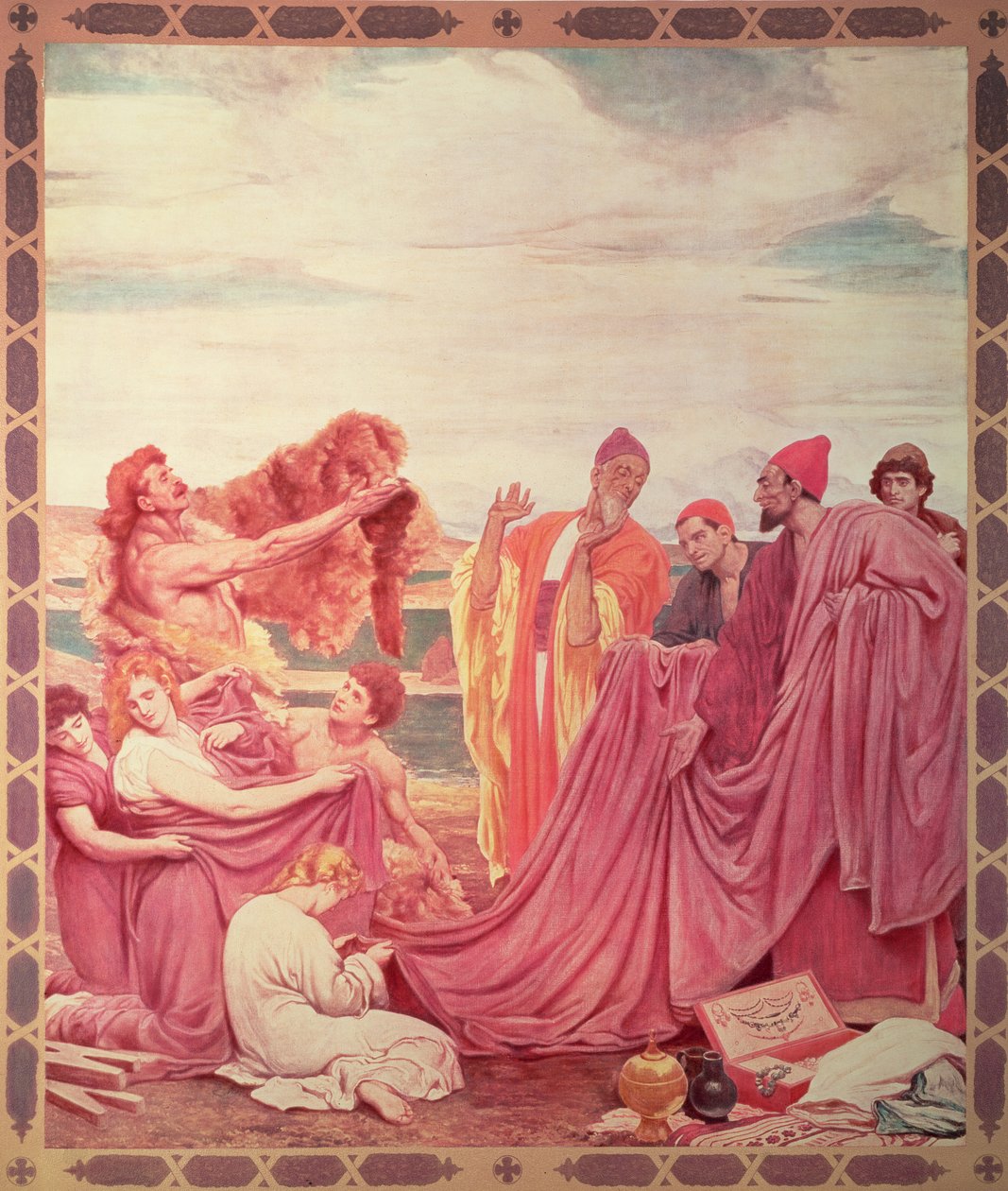Phönizier handeln mit frühen Briten, Kopie eines Gemäldes in der Royal Exchange, veröffentlicht 1895 von Frederic Leighton