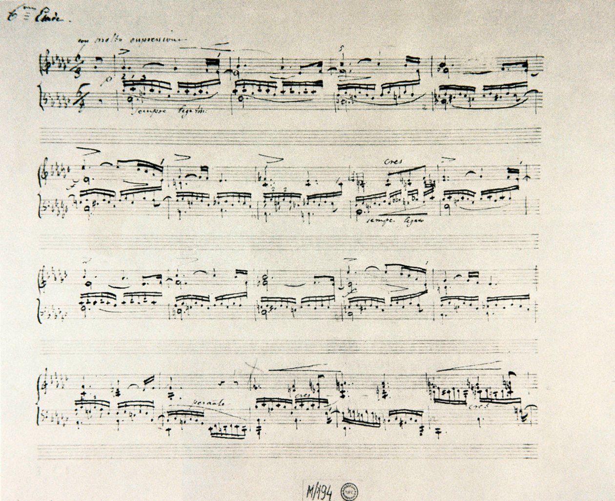 Partitur von "Etüden für Klavier Opus 10" des polnischen Komponisten Frederic Chopin (1810-1849) von Frederic Chopin