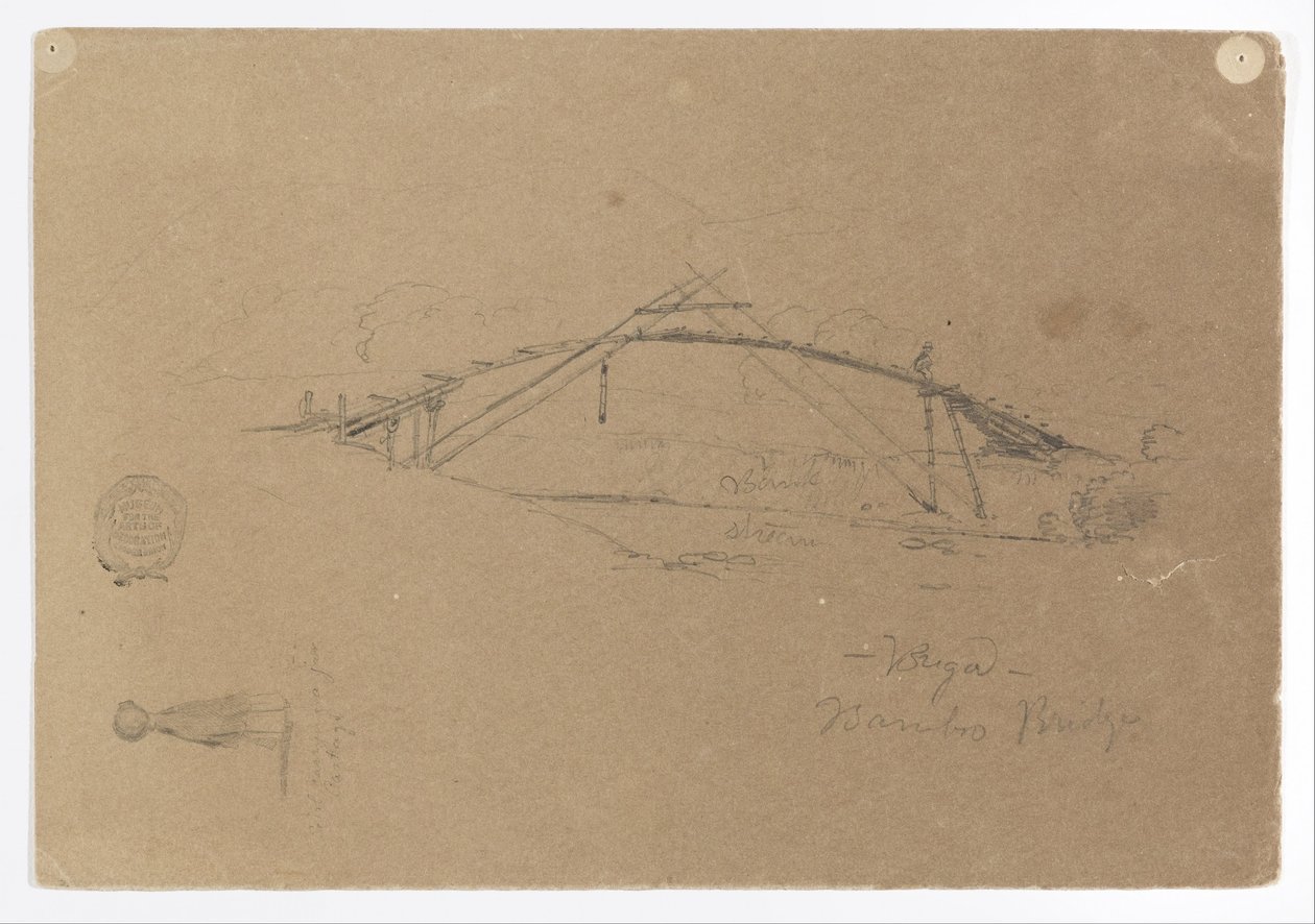Bambusbrücke in Buga, Kolumbien und Mädchen mit Krug, Cartago, Kolumbien von Frederic Edwin Church