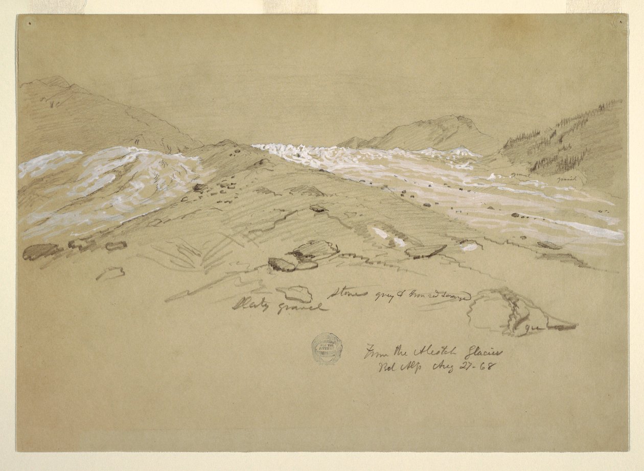 Aletschgletscher, Berner Alpen, Schweiz von Frederic Edwin Church