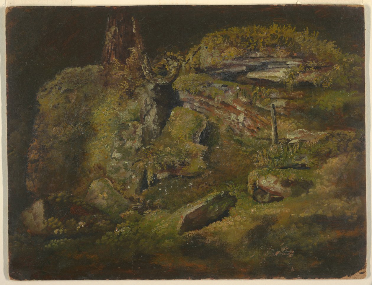 Zeichnung, Fels im Wald, ca. 1845 von Frederic Edwin Church