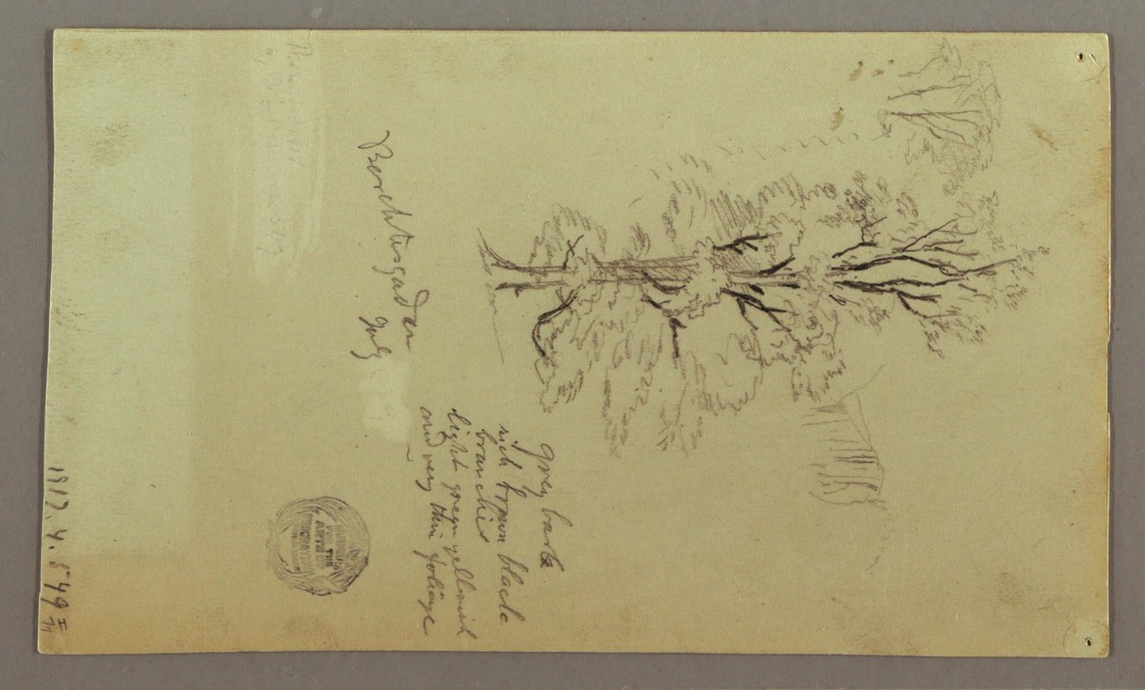 Zeichnung, Schornsteine, Wasserfälle, Figur usw., Juli möglicherweise 1868 von Frederic Edwin Church