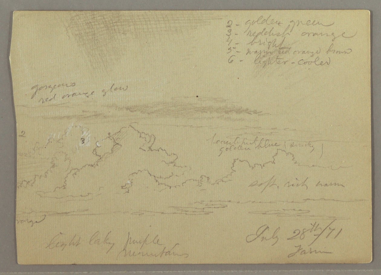 Zeichnung, Wolkenstudie, 28. Juli 1871 von Frederic Edwin Church