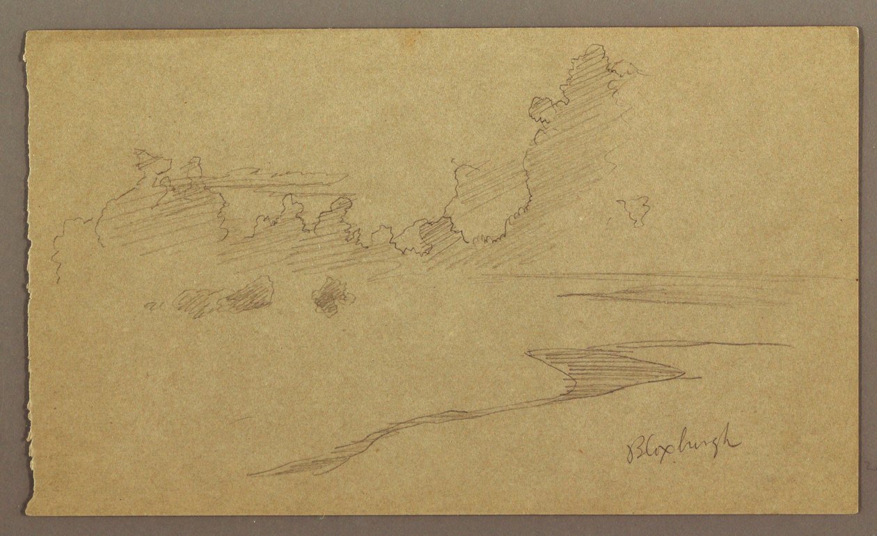 Zeichnung, Wolken und Küste, "Bloxburgh", August 1865 von Frederic Edwin Church