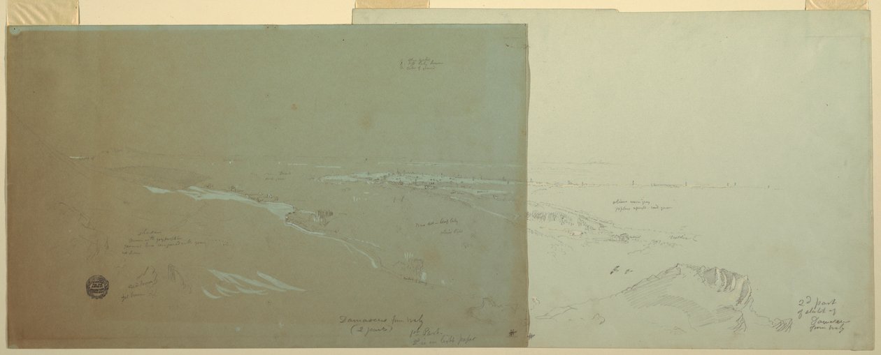 Damaskus, Syrien, gesehen von Nordwesten, Teil 2, April oder Mai 1868 von Frederic Edwin Church