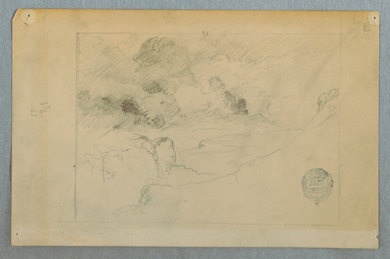 Ferne Ansicht des ausbrechenden Vulkans Sangay, Ecuador, 1857–62 von Frederic Edwin Church