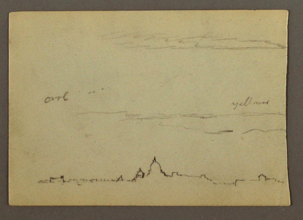 Ferne Ansicht der Basilika St. Peter und des Vatikans, Rom, Italien, Januar 1869 von Frederic Edwin Church