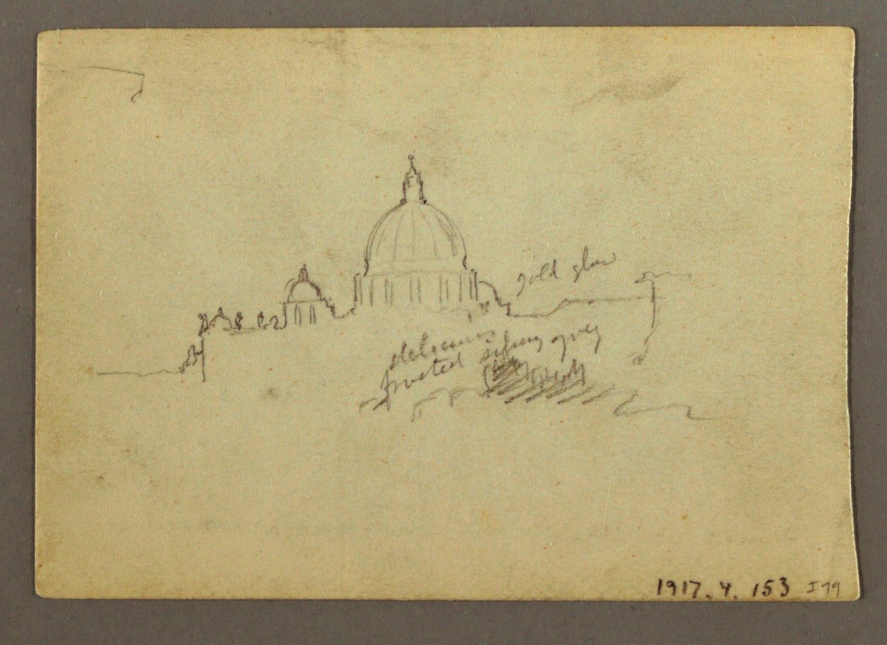 Ferne Ansicht der Kuppel der Basilika St. Peter, Rom, Italien, Januar 1869 von Frederic Edwin Church