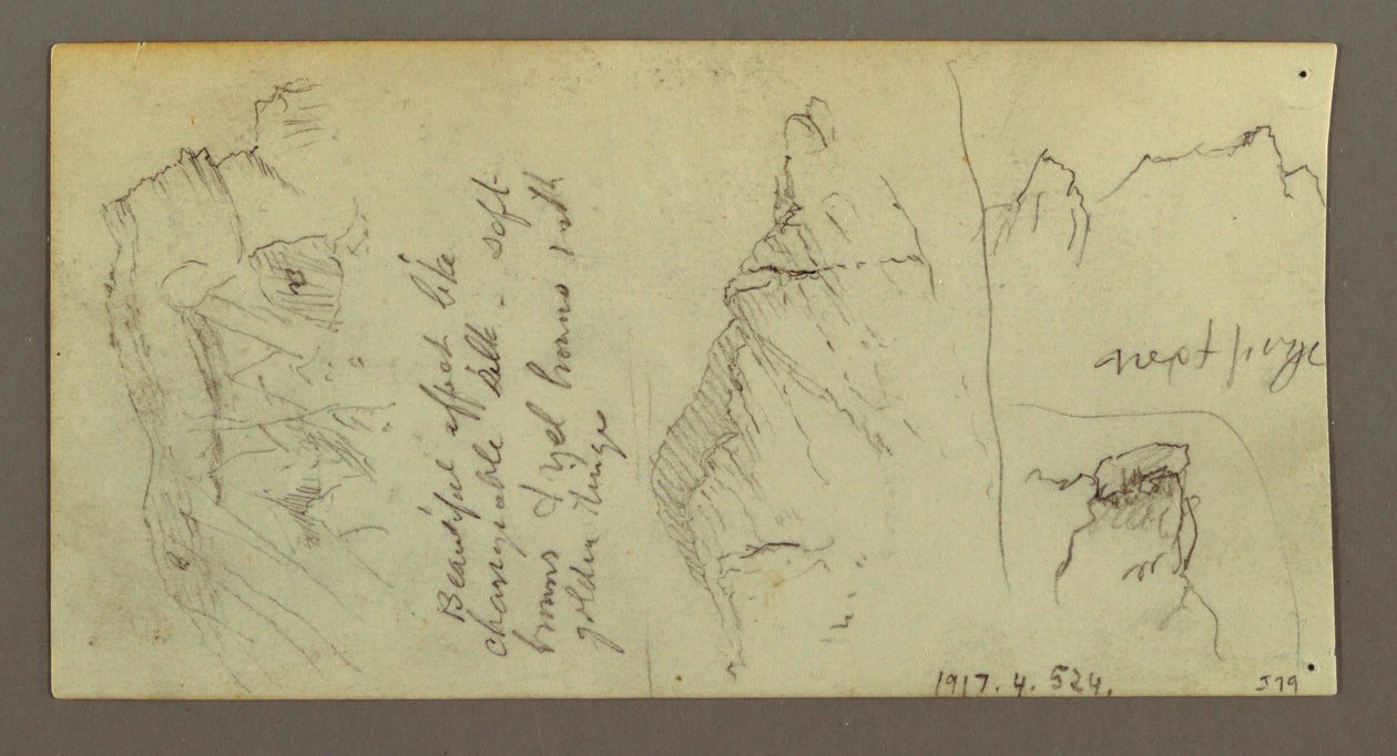 Zeichnung, Figur auf einem Kamel reitend, sitzendes Kamel, möglicherweise 1868 von Frederic Edwin Church