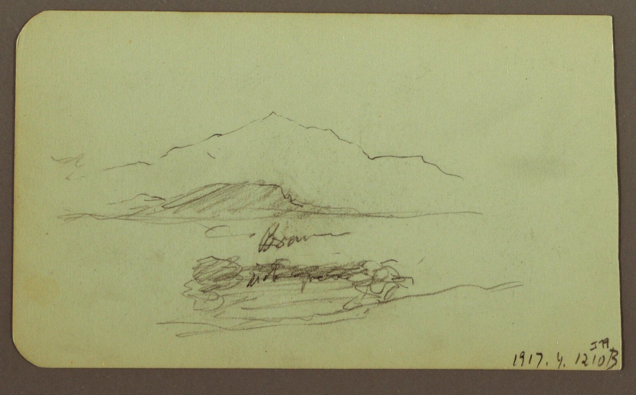 Hügel, Vieh; Verso: Landschaft, 1883 von Frederic Edwin Church