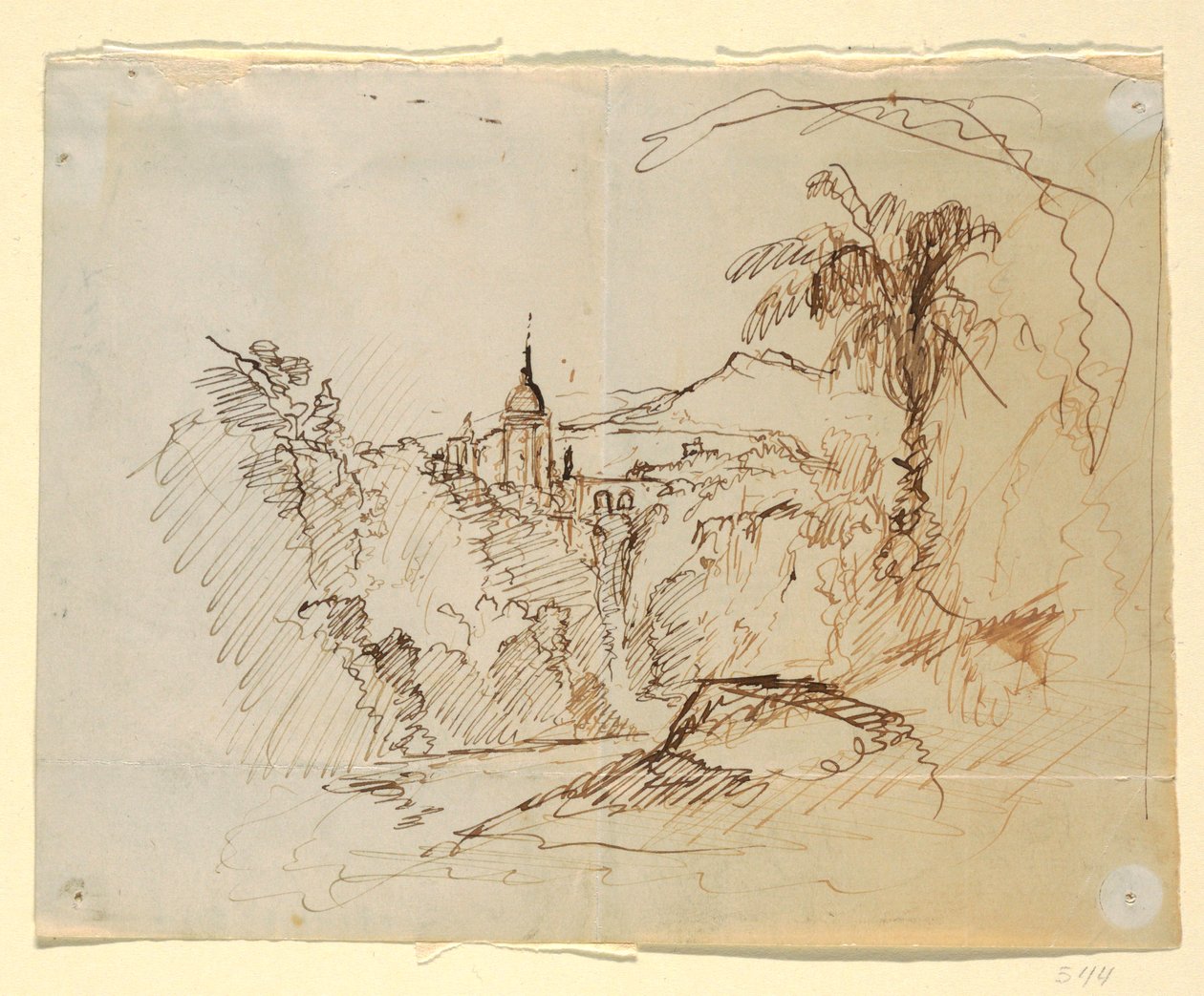 Zeichnung, Imaginäre Landschaft, 1865–66 von Frederic Edwin Church