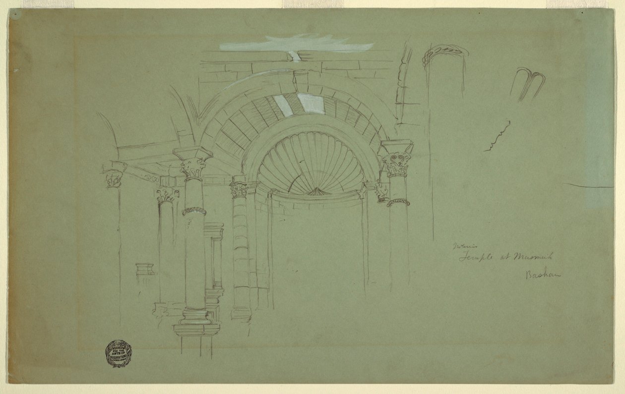 Innenansicht, Tempel in Mismiyeh, Syrien, 28. April 1868 von Frederic Edwin Church