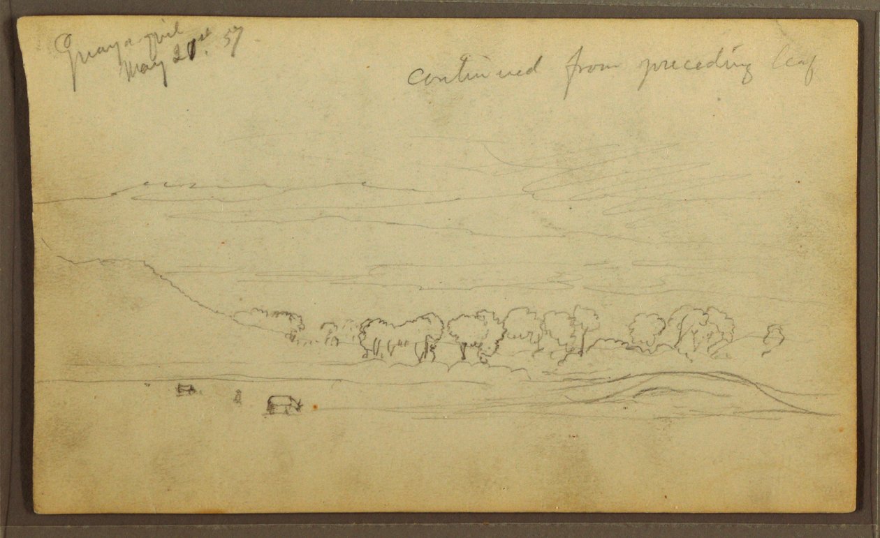 Zeichnung, Landschaft, Guayaquil, Ecuador, 21. Mai 1857 von Frederic Edwin Church