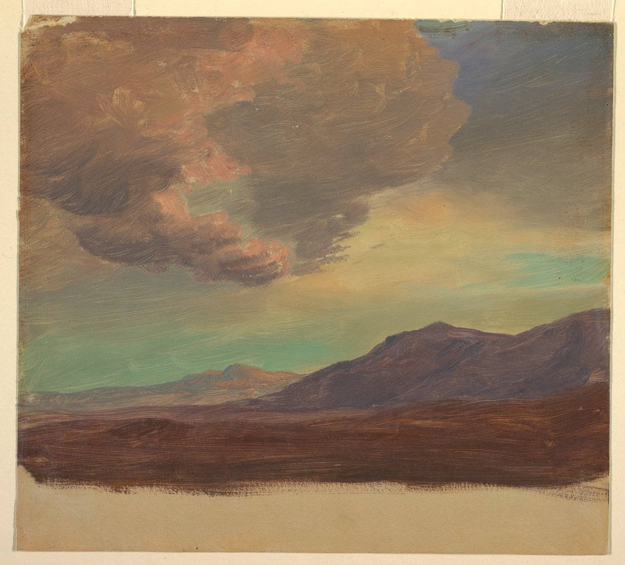 Zeichnung, Landschaft, nahe Palästina oder Syrien, 1868 von Frederic Edwin Church