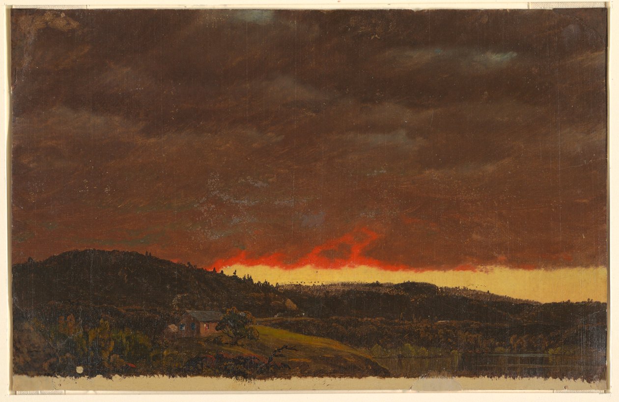 Zeichnung, Landschaft, Sonnenuntergang, ca. 1845 von Frederic Edwin Church
