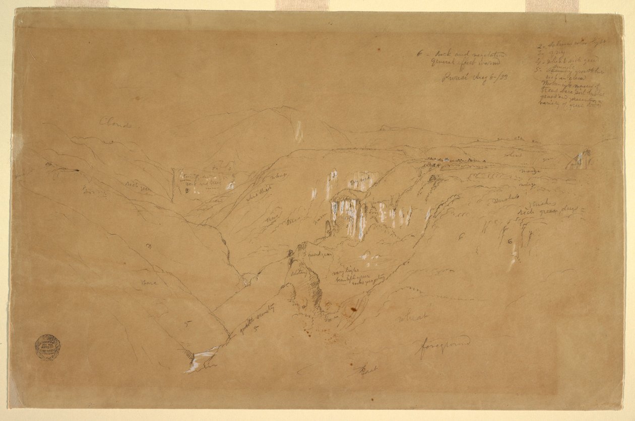 Landschaft mit Mount Purese, Kolumbien, 6. August 1853 von Frederic Edwin Church