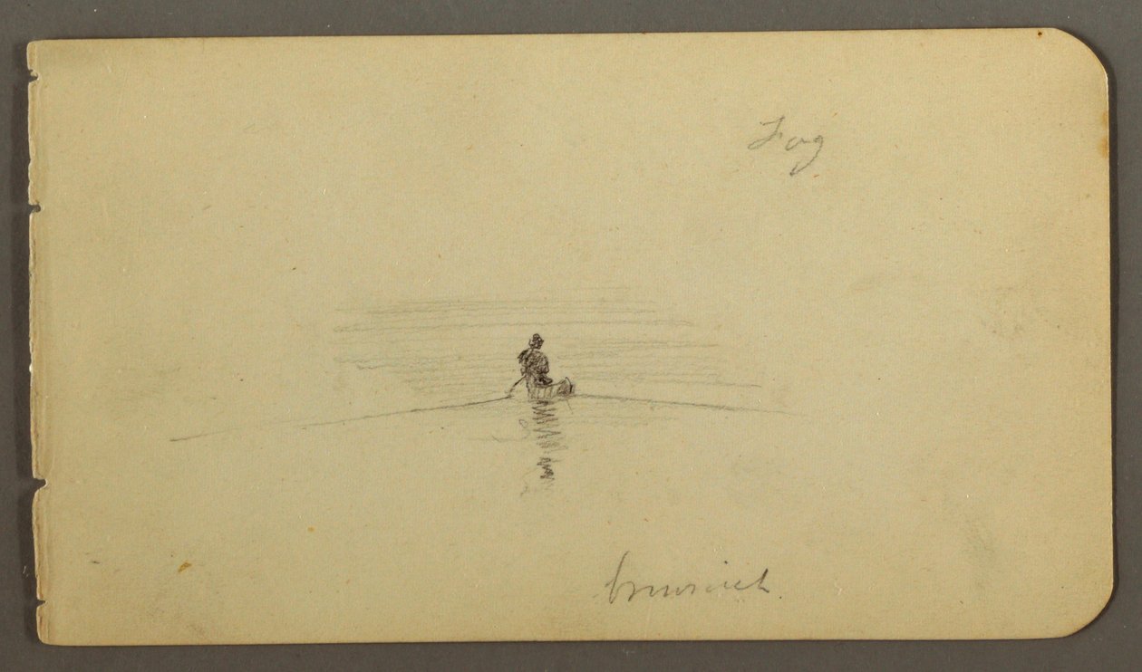 Zeichnung, Mann im Kanu, möglicherweise 1878 von Frederic Edwin Church