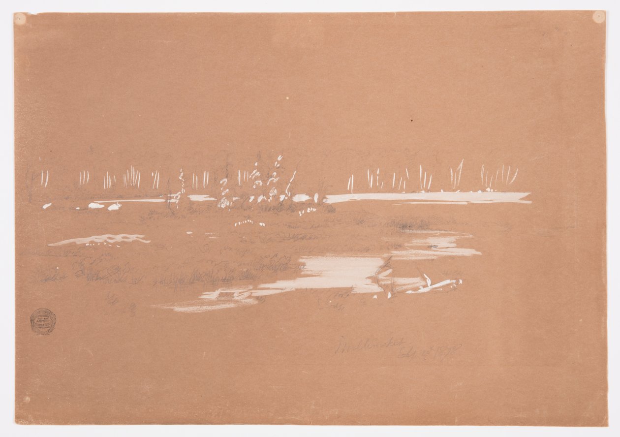 Zeichnung, Sumpfige Landschaft bei Millinocket, 20. September 1878 von Frederic Edwin Church