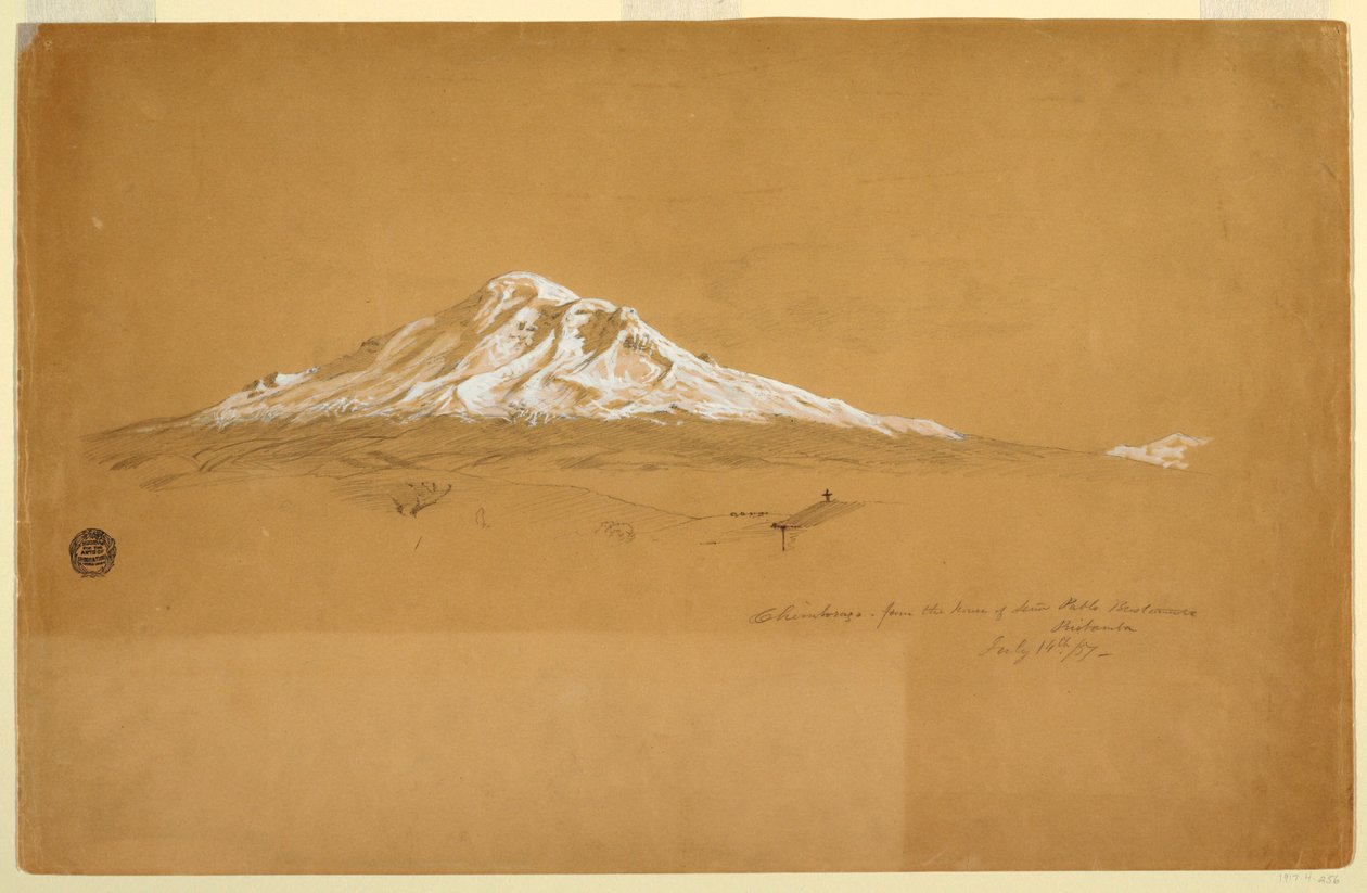 Berg Chimborazo vom Haus des Señor Pablo Bustamante, Riobamba, Ecuador von Frederic Edwin Church