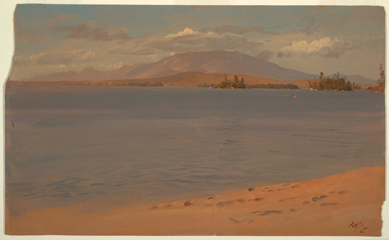 Zeichnung, Mount Katahdin vom Lake Millinocket, 1878 von Frederic Edwin Church