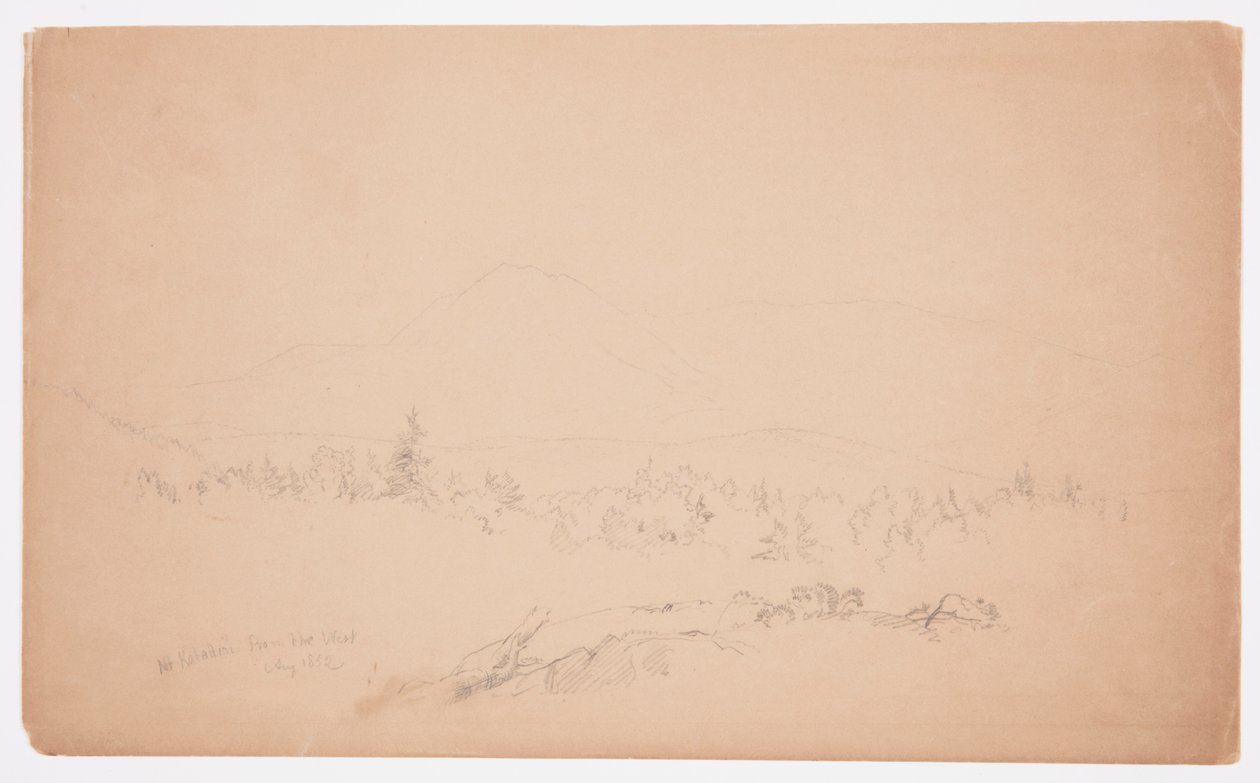 Zeichnung, Mount Katahdin vom Westen, August 1852 von Frederic Edwin Church