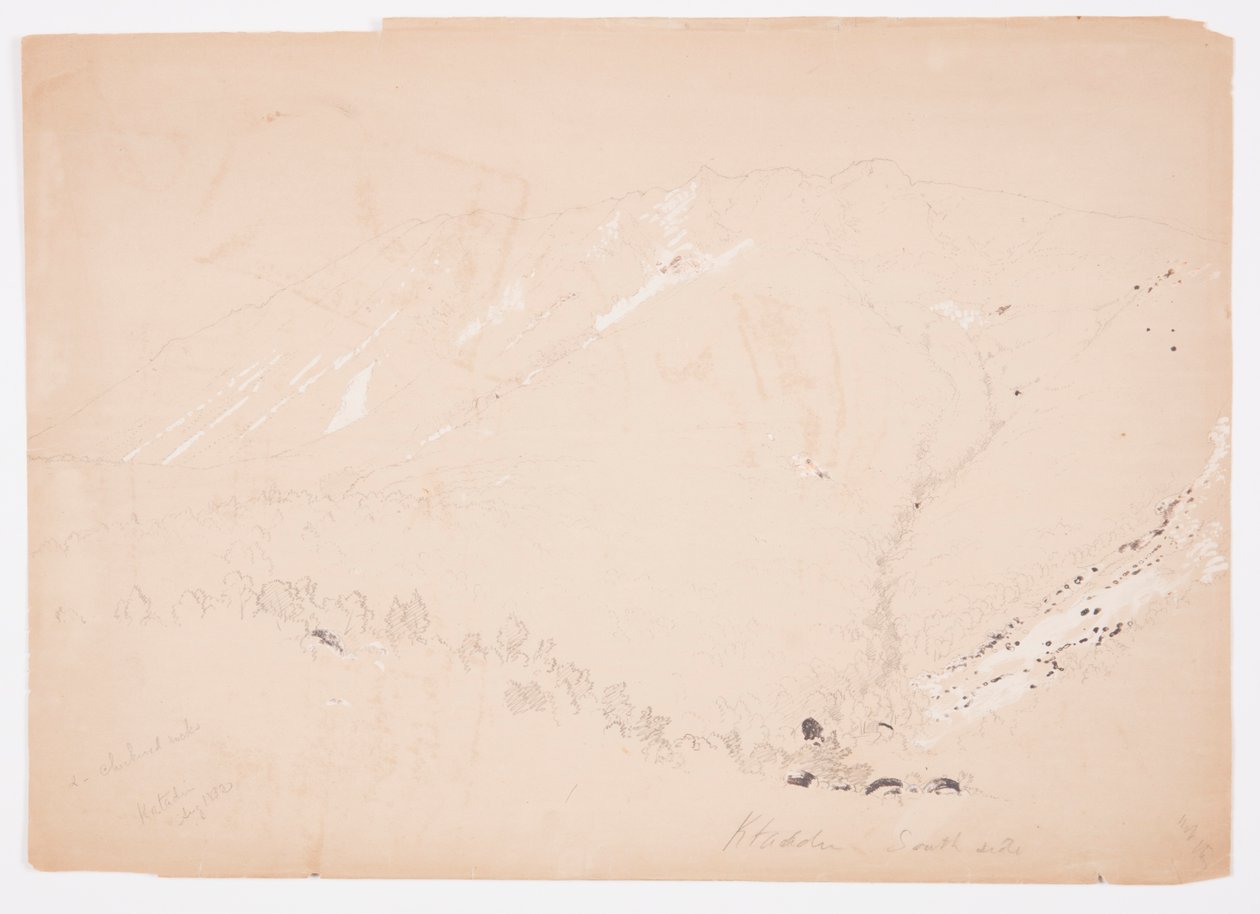 Zeichnung, Mount Katahdin, von Süden gesehen, August 1852 von Frederic Edwin Church