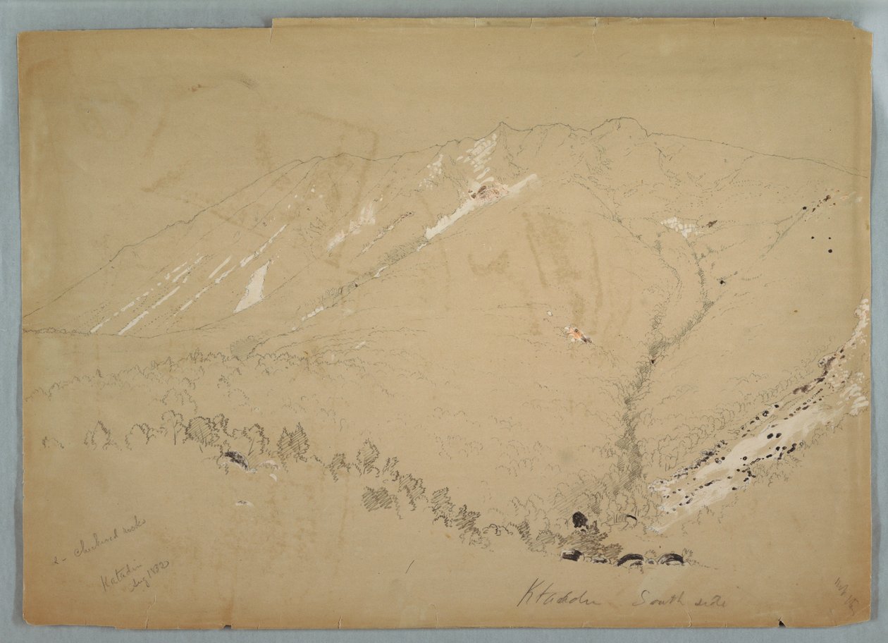 Zeichnung, Mount Katahdin, von Süden gesehen, August 1852 von Frederic Edwin Church