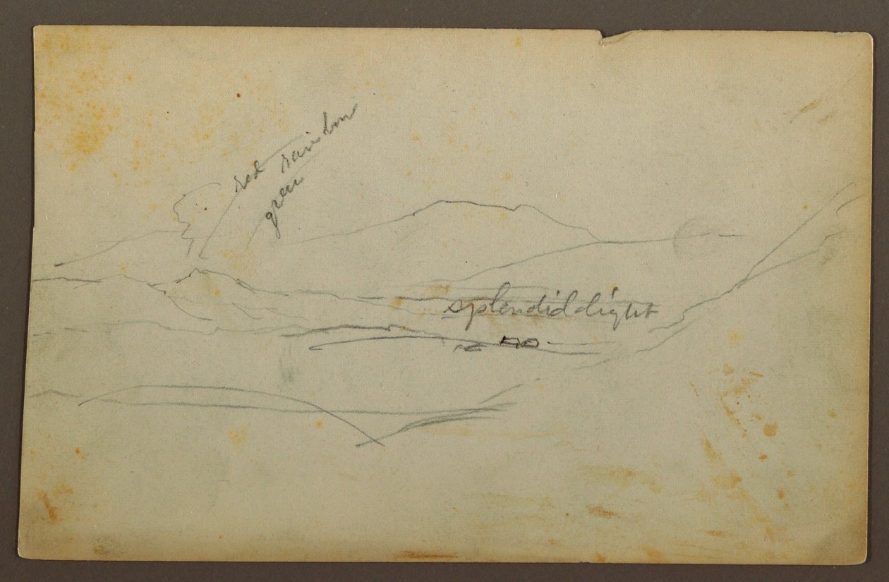 Zeichnung, Berglandschaft, Kolumbien oder Ecuador, 1853 von Frederic Edwin Church